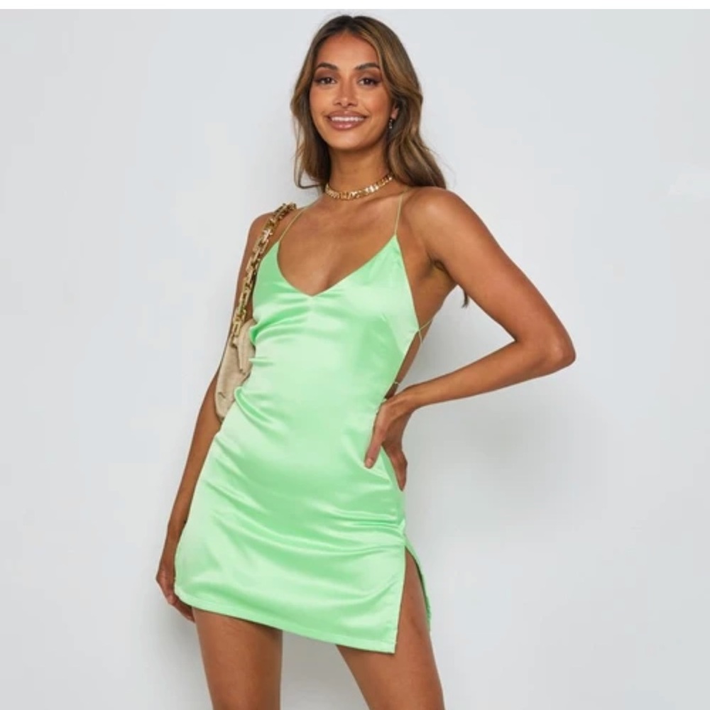 Green mini dress